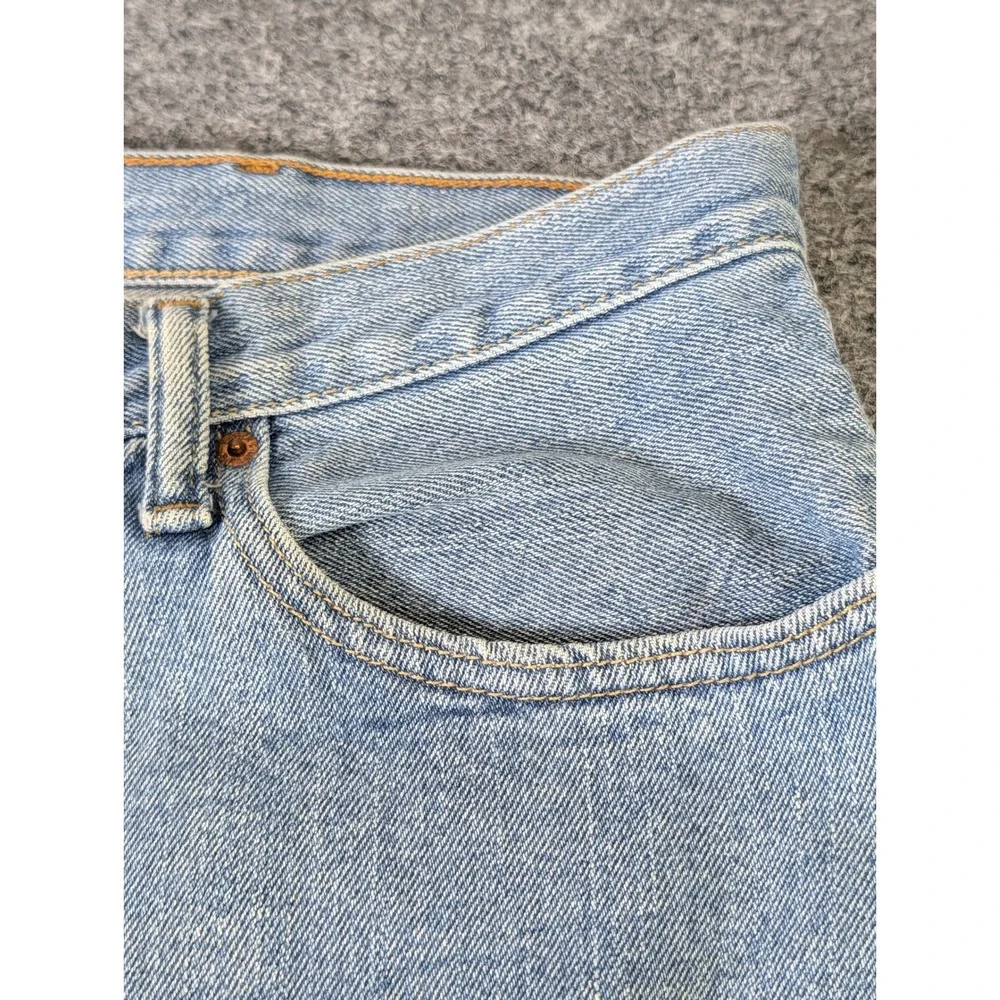Levis 505 Straight Fit Jeans Mens 40x32 Light Wash Blue Denim 100% Cotton